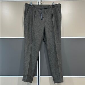 Magaschoni Women Sz 14  Wool  Angora Trouser Pants Slaks Gray Pleated Carrier